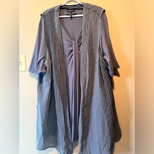 Ulla Popken size 24/26 long lavender short sleeve tunic with matching vest.